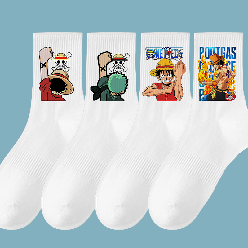 Socks Ankle Men - Anime One Piece Herren Sportsocken Luffy