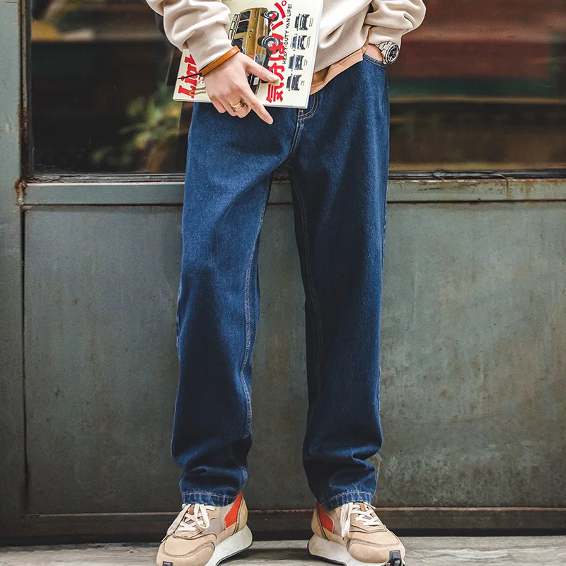 Men'S Fashion With Baggy Jeans - Maden Gewaschen Denim Jeans 12,8 unzen