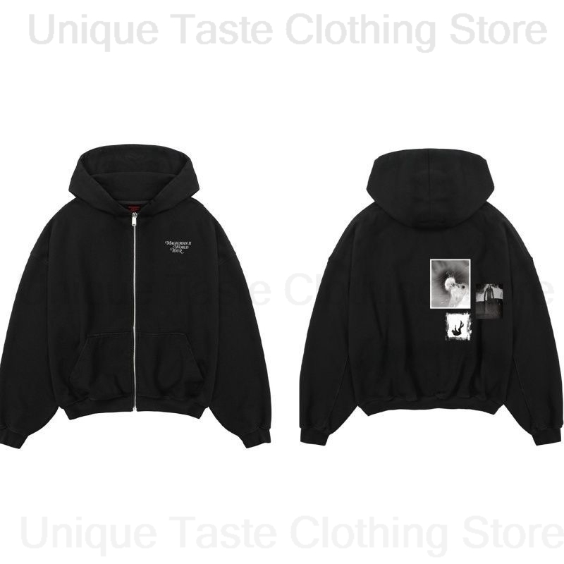 Mens Fashion Zip Up Hoodies - Jackson Wang MAGICMAN 2, gleicher Reißverschluss,