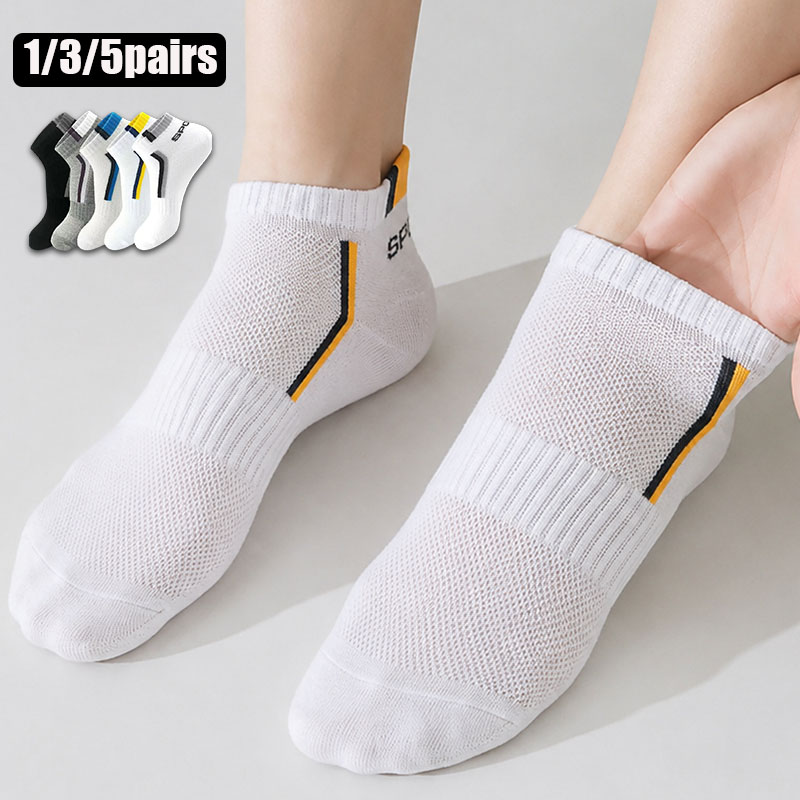 Socks Ankle Men - 1/3/5 Paar Unisex Sport-Knöchelsocken, atmungsaktive Mesh-Laufsocken,