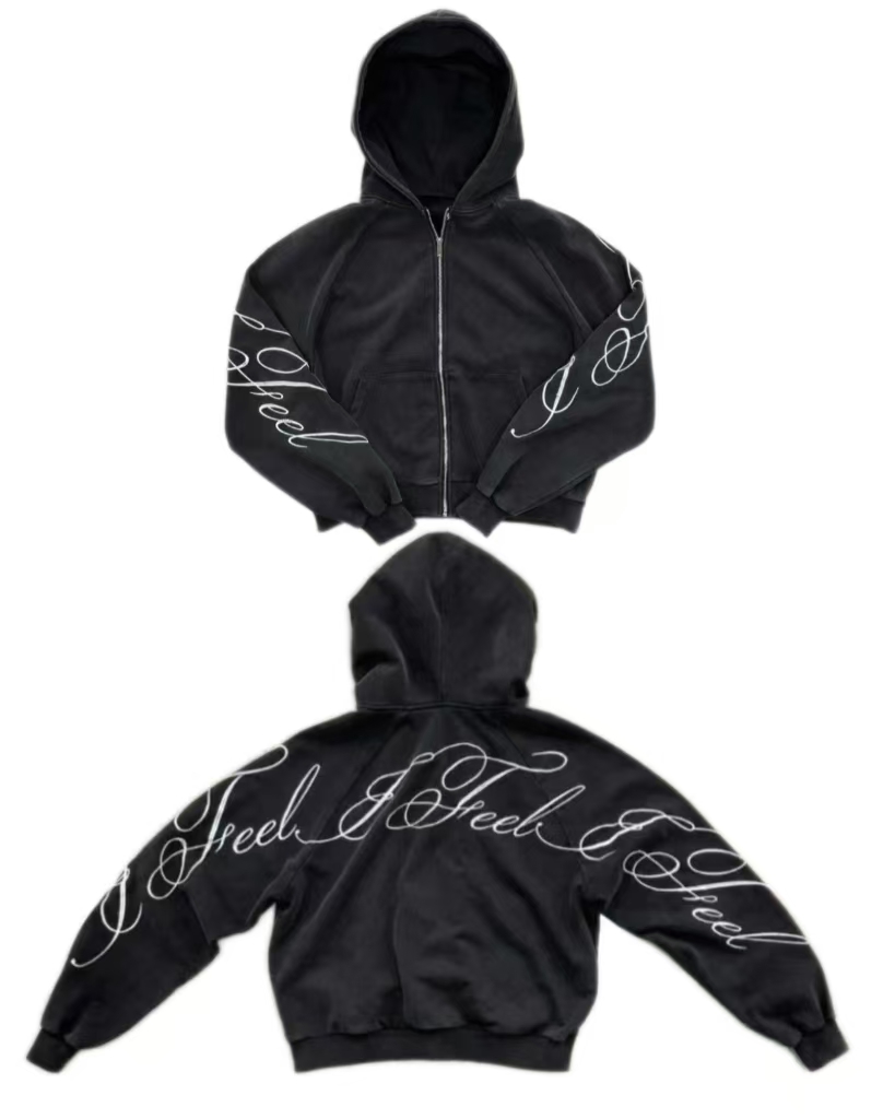 Mens Fashion Zip Up Hoodies - Y2K Harajuku Gothic Brief Drucken Retro