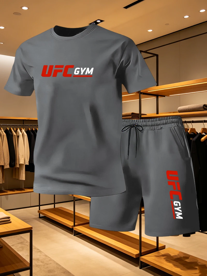 Men'S Fashion Looks - Herren Mode T-Shirt Shorts UFC Freizeit-Set