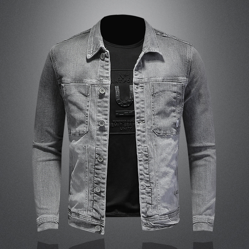 Mens Fashion Denim Jacket - Mode Denim Jacke Männer Baumwolle Drehen