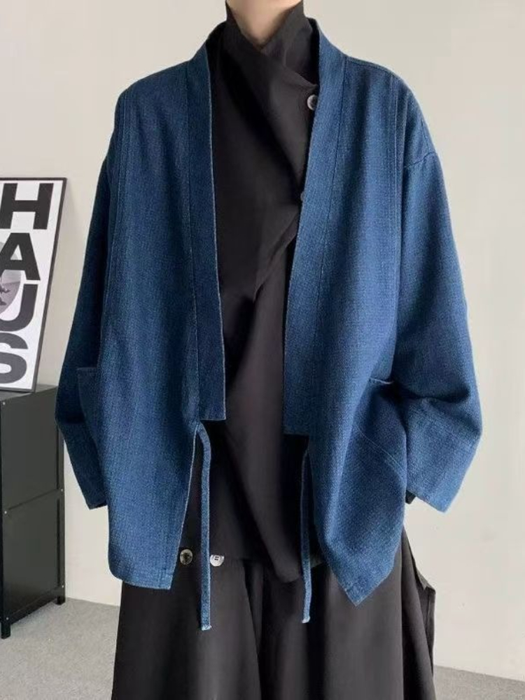 Mens Fashion Denim Jacket - Vintage japanischen Stil Denim Mantel Männer