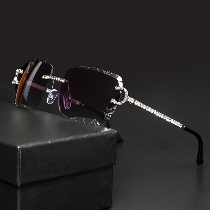 Men'S Fashion Old Money - Modische Randlose Quadratische Sonnenbrille Vintage Diamant