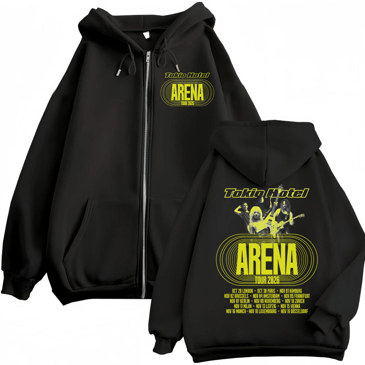 Mens Fashion Zip Up Hoodies - Tokio Hotel Arena Tour 2026 Kapuzenpullover