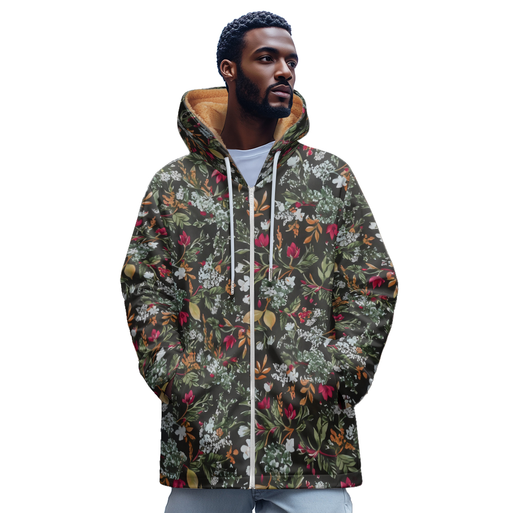 Mens Fashion Zip Up Hoodies - Luxus Blume 3D Gedruckt Muster Zip