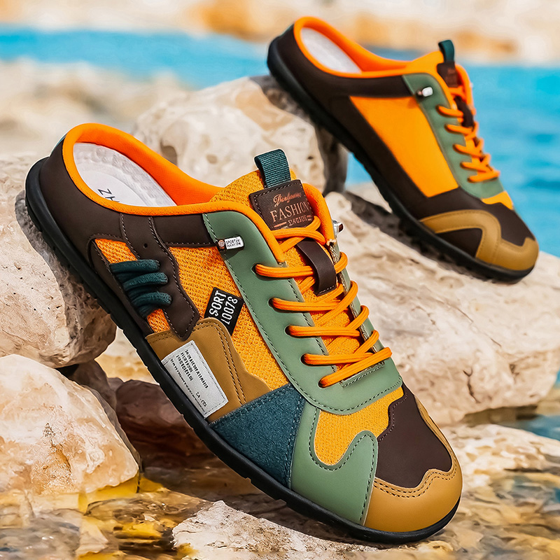 Men'S Fashion For 45 Years Old - Modische, farblich abgesetzte Outdoor-Freizeit-Halbslipper für Frühling