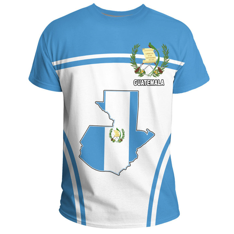 Men'S Fashion Guatemala - Guatemala Flagge Karte 3d gedruckt T-Shirt