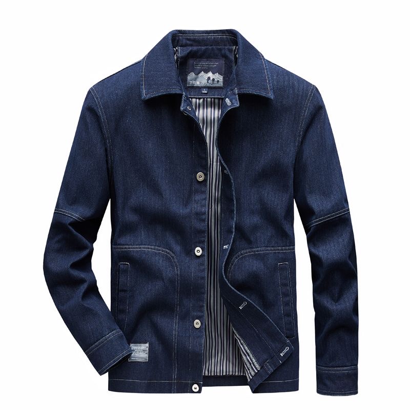 Mens Fashion Denim Jacket - Herbst und Frühling Mode Trend American