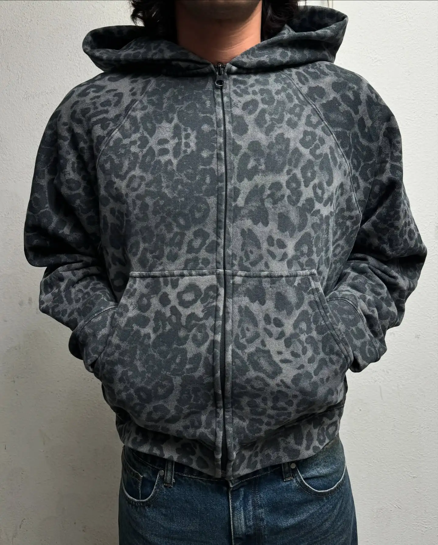 Retro Y2K Leopardenmuster Zipp – Mens Fashion Zip Up Hoodies Bewertung und Preis