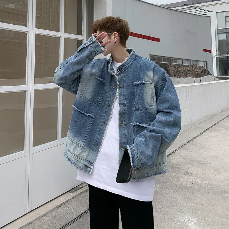 Amerikanische Retro Hip-Hop Ra – Mens Fashion Denim Jacket Bewertung und Preis