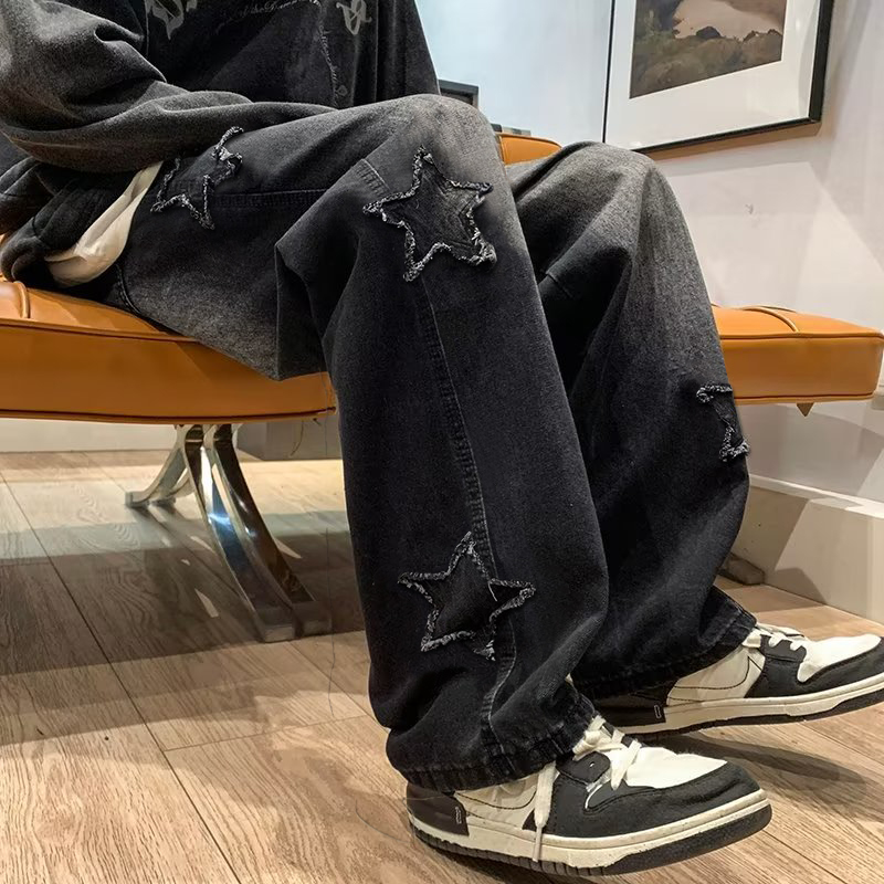 Neue Herren Star bestickte Mod – Men'S Fashion With Baggy Jeans Bewertung und Preis
