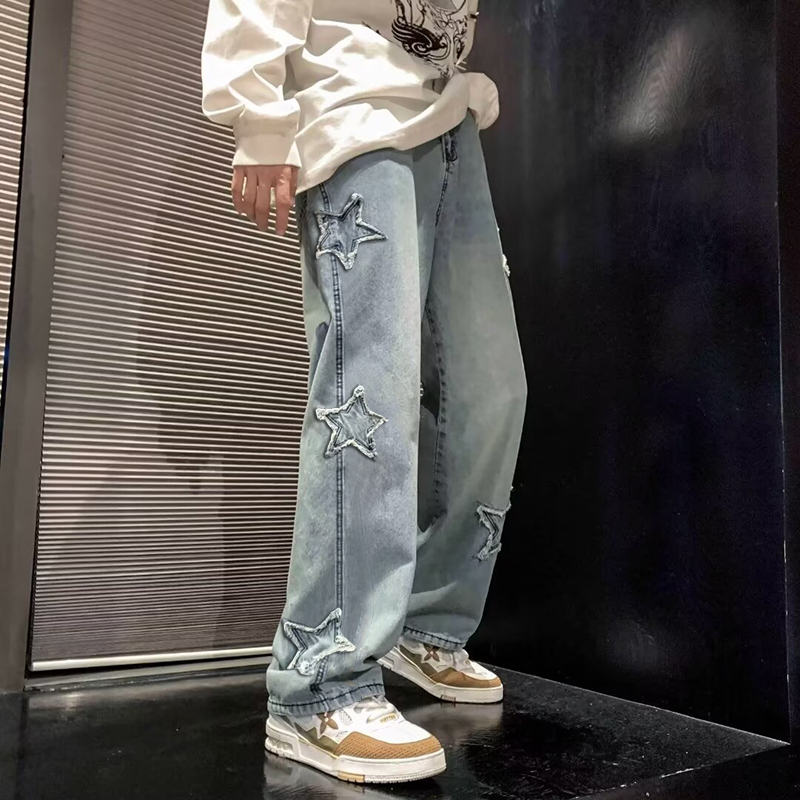 Neue Herren Star bestickte Mod – Men'S Fashion With Baggy Jeans Bewertung und Preis