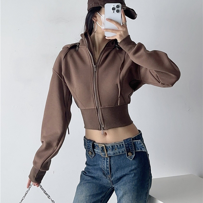Damen Crop Hoodie Sweatshirts  – Mens Fashion Zip Up Hoodies Bewertung und Preis