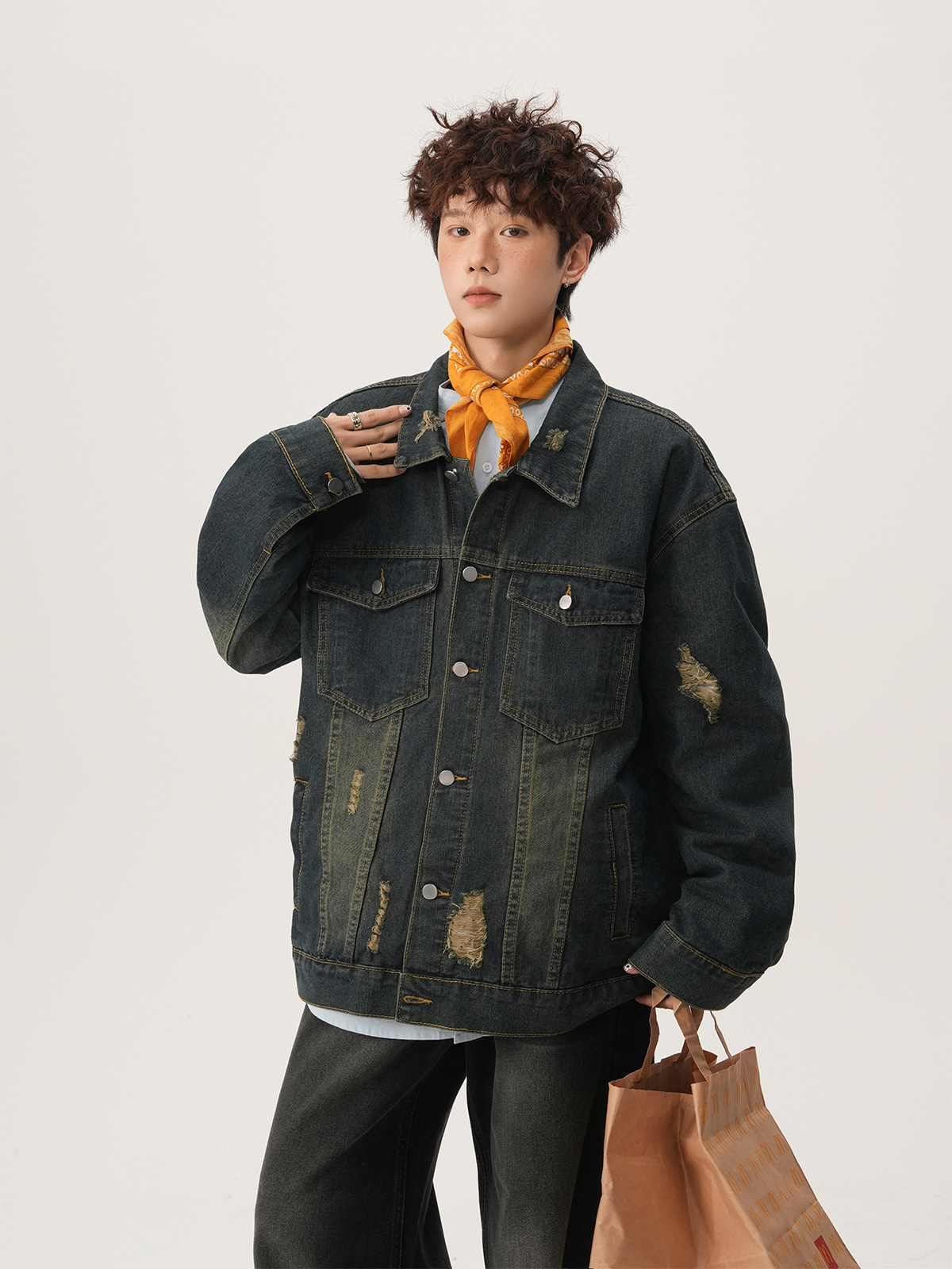 Amerikanische High-Street-Jean – Mens Fashion Denim Jacket Bewertung und Preis