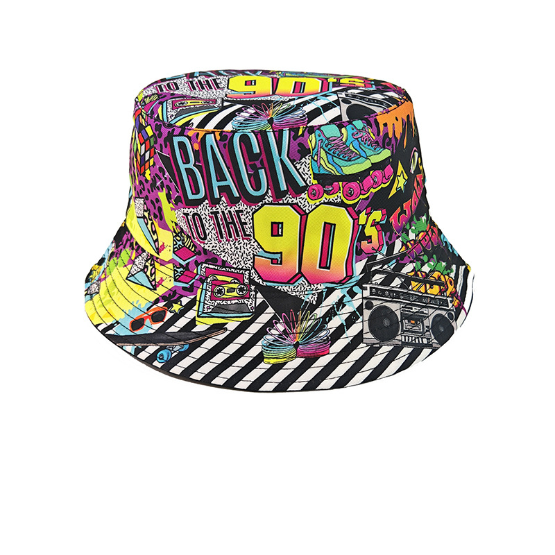 Modischer Retro-Graffiti 80er  – Mens Fashion Bucket Hat Bewertung und Preis