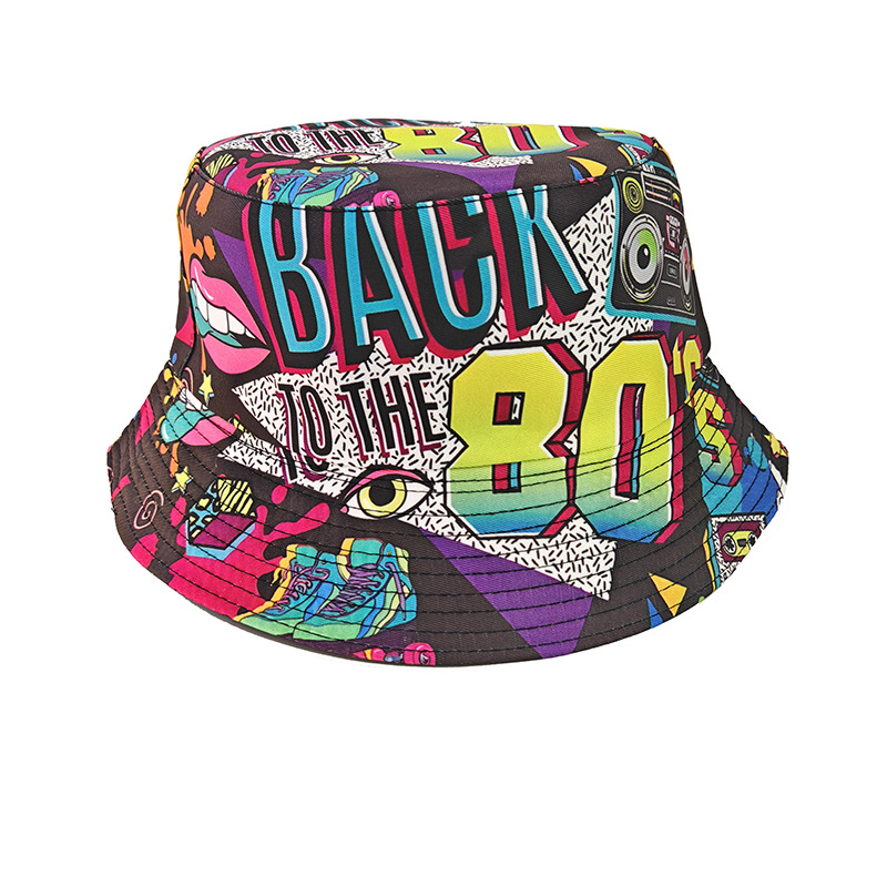 Modischer Retro-Graffiti 80er  – Mens Fashion Bucket Hat Bewertung und Preis