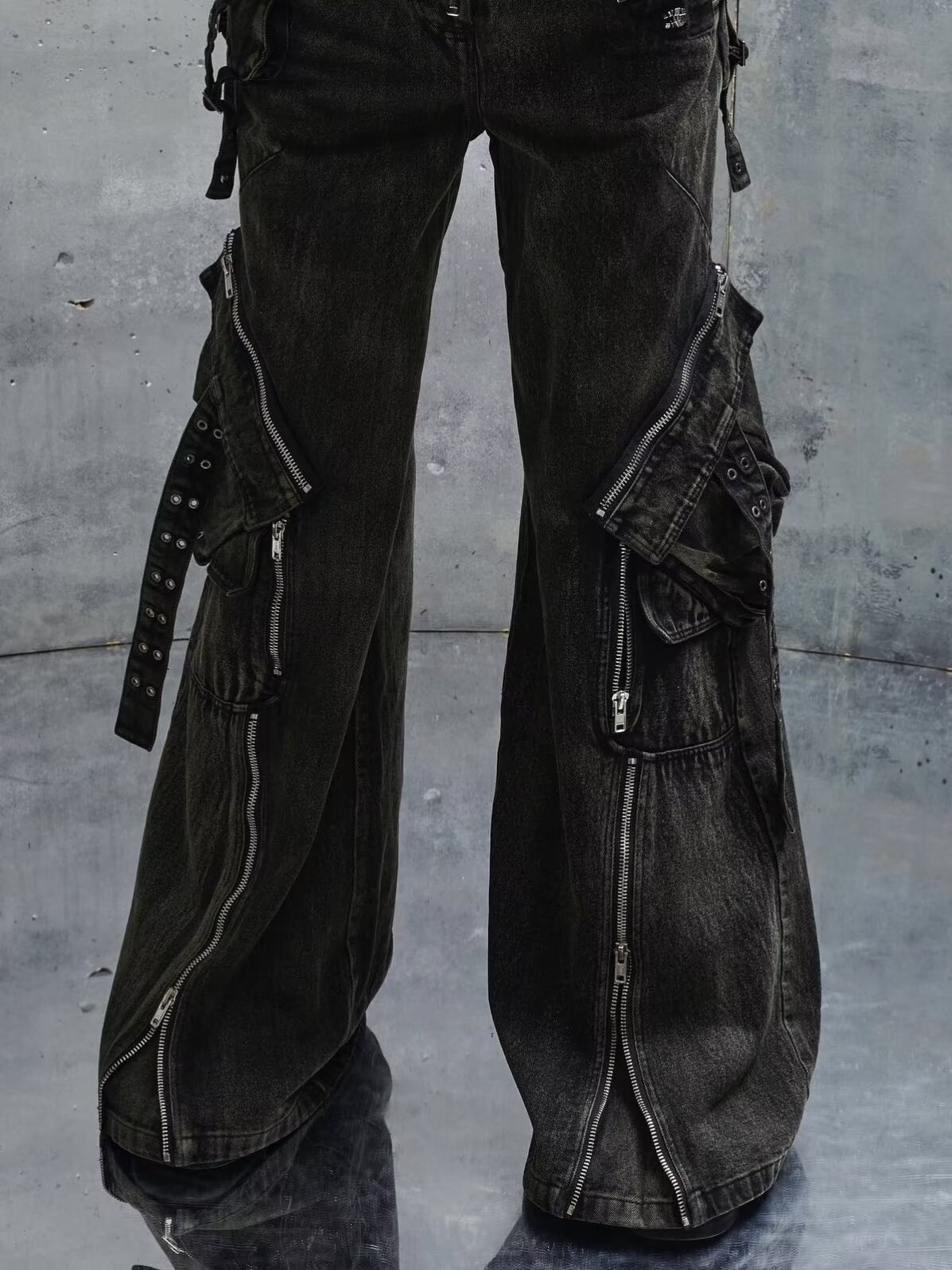 Y2K Schwarz Gothic Punk Multi- – Men'S Fashion With Baggy Jeans Bewertung und Preis
