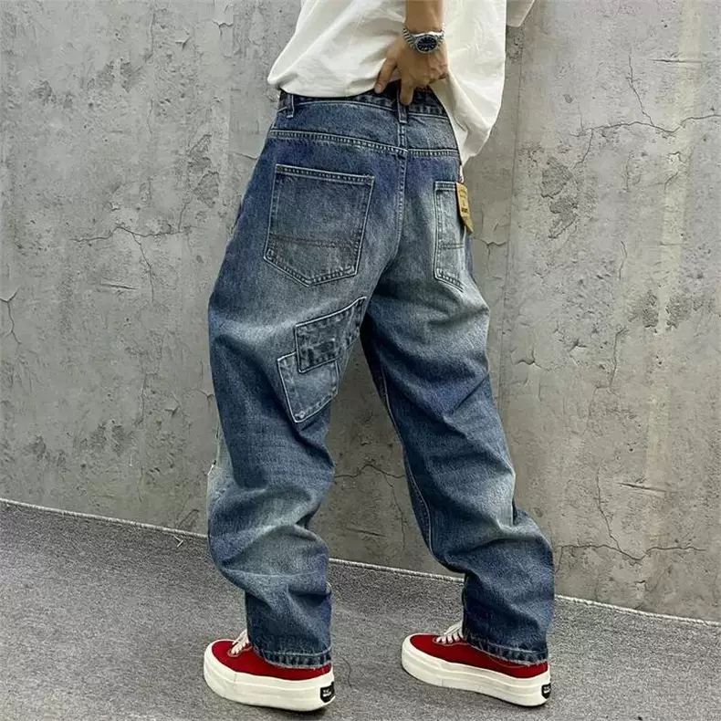 Marken-Splicing-Jeans Herbstmo – Men'S Fashion With Baggy Jeans Bewertung und Preis