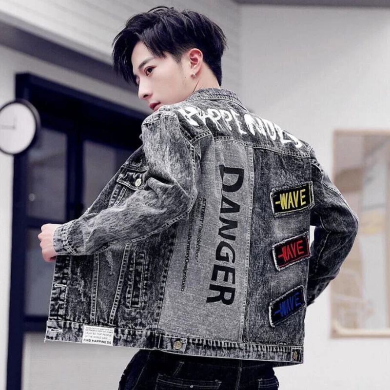 Knopf Hip Hop lässig schlank k – Mens Fashion Denim Jacket Bewertung und Preis