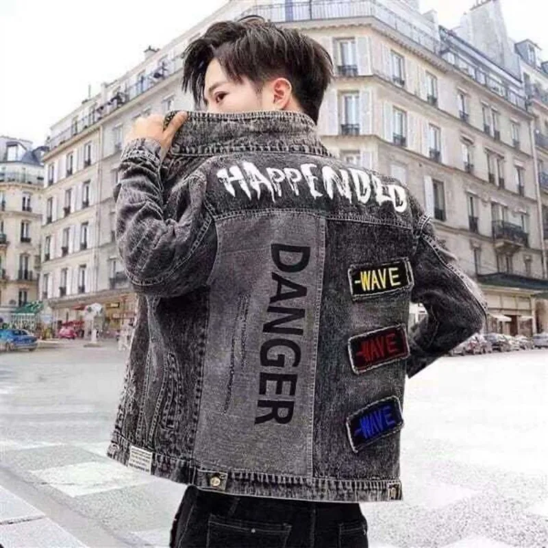 Knopf Hip Hop lässig schlank k – Mens Fashion Denim Jacket Bewertung und Preis