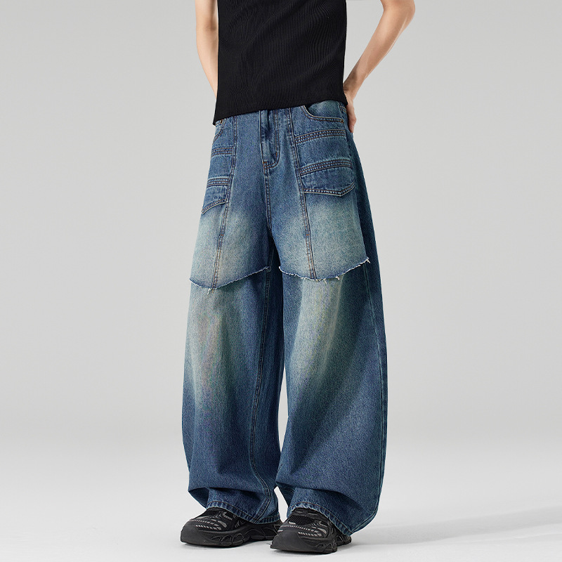 Herren Blaue Patchwork-Jeans L – Men'S Fashion With Baggy Jeans Bewertung und Preis