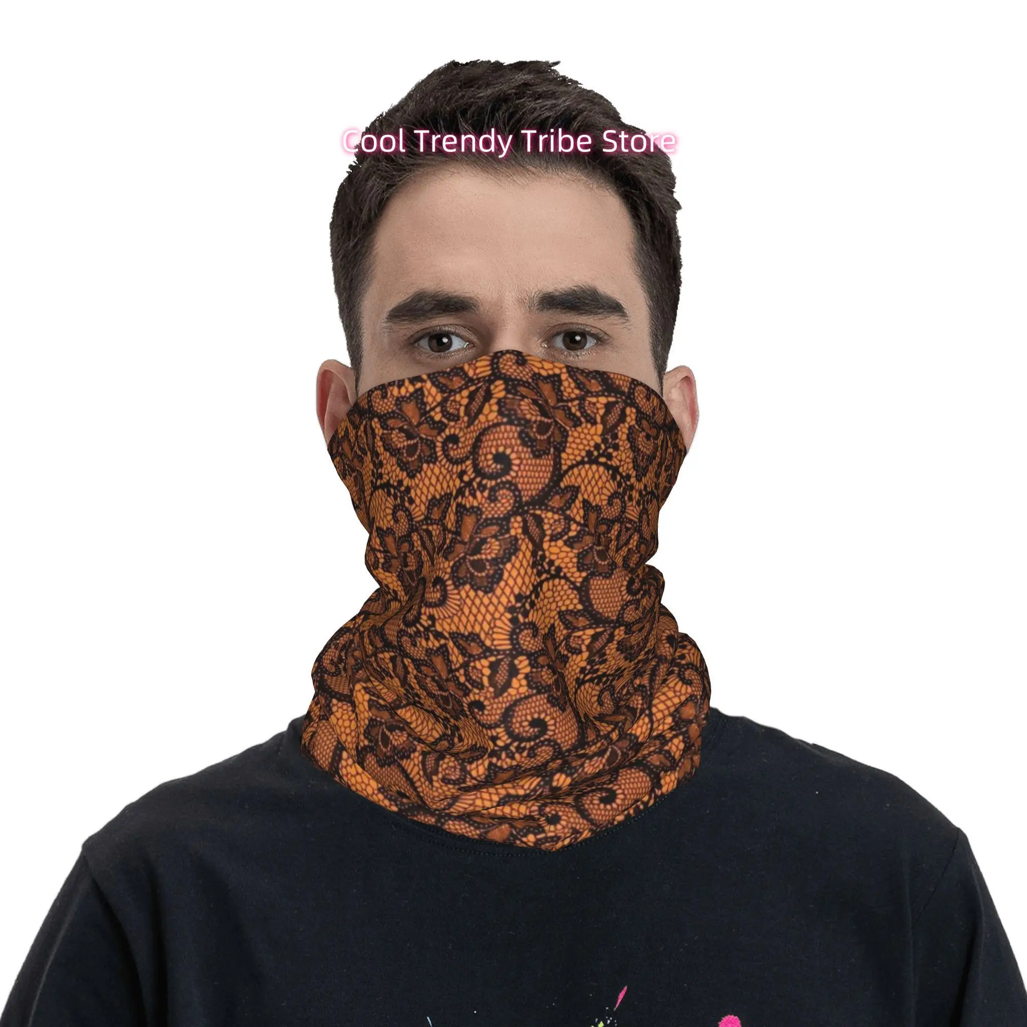 Orange-schwarzes Spitzen-Banda – Men'S Fashion Head Scarf Bewertung und Preis