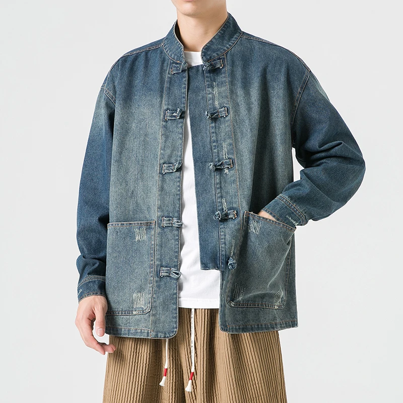 Chinesischer Stil Denim-Jacke  – Mens Fashion Denim Jacket Bewertung und Preis