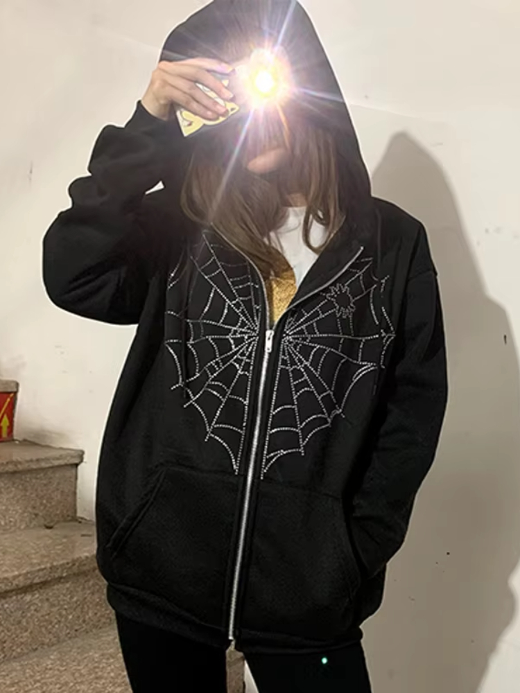 Punk Y2K Oversized Zip-Up Hood – Mens Fashion Zip Up Hoodies Bewertung und Preis