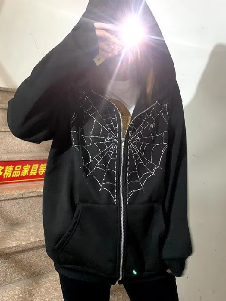 Punk Y2K Oversized Zip-Up Hood – Mens Fashion Zip Up Hoodies Bewertung und Preis