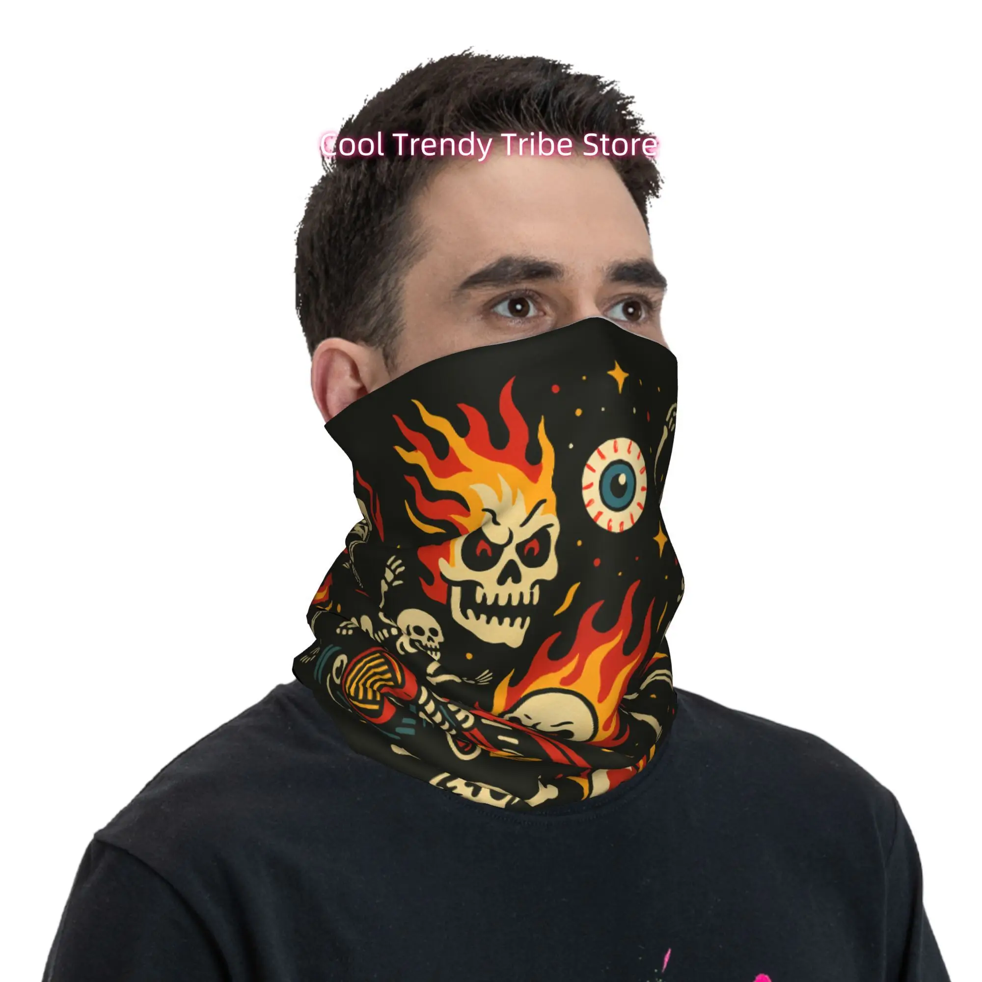 Flaming Skulls Hot Rod Vintage – Men'S Fashion Head Scarf Bewertung und Preis