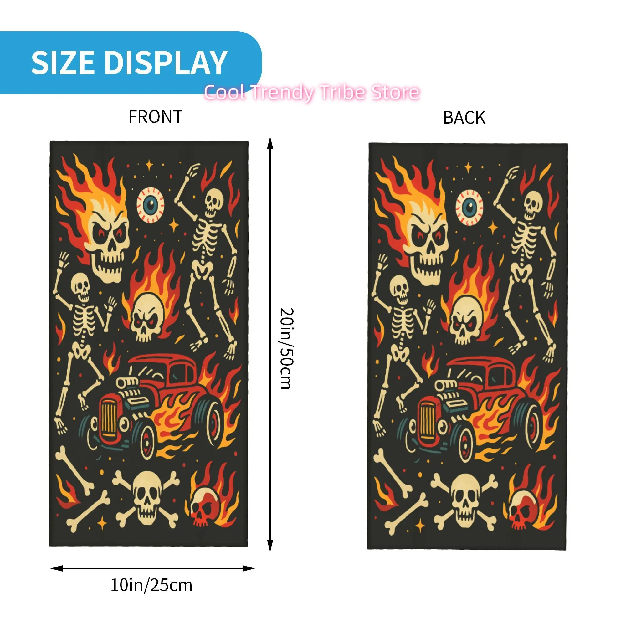 Flaming Skulls Hot Rod Vintage – Men'S Fashion Head Scarf Bewertung und Preis