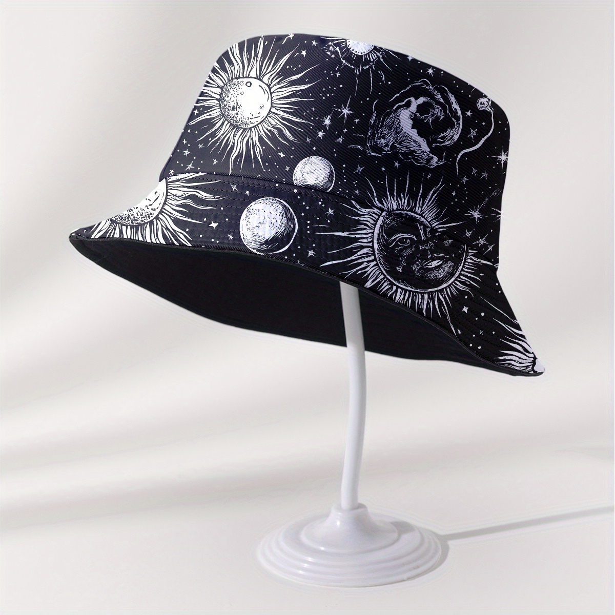 Mit Sonnen-, Mond- und Sternde – Mens Fashion Bucket Hat Bewertung und Preis